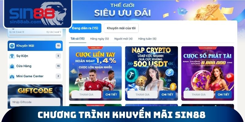 Chương trình khuyến mãi Sin88