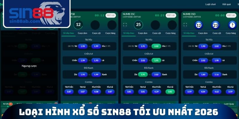 Loại hình xổ số Sin88 tối ưu nhất 2026